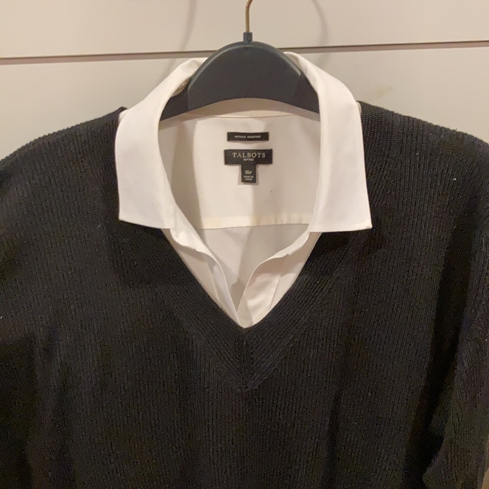 Ballinger Gold Black V Neck Sweater-Tunic Length